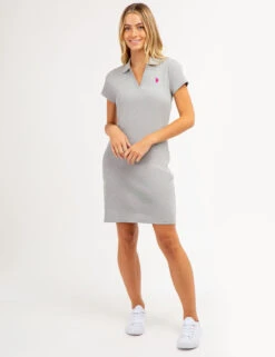 U.S. Polo Assn. SPLIT NECK POLO DRESS -Modern Wear Shop 21590468 HGRY 66647