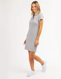 U.S. Polo Assn. SPLIT NECK POLO DRESS -Modern Wear Shop 21590468 HGRY 66653