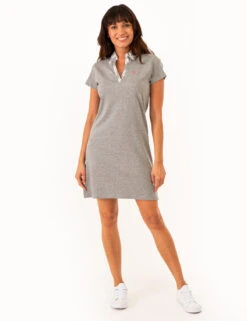 U.S. Polo Assn. SPLIT NECK FLORAL COLLAR POLO DRESS -Modern Wear Shop 21590798 HGRY 77775