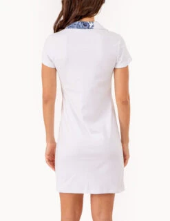 U.S. Polo Assn. SPLIT NECK FLORAL COLLAR POLO DRESS -Modern Wear Shop 21590798 WHIT 79895