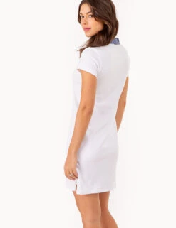 U.S. Polo Assn. SPLIT NECK FLORAL COLLAR POLO DRESS -Modern Wear Shop 21590798 WHIT 79897