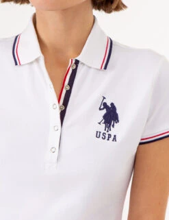 U.S. Polo Assn. SIGNATURE STRIPE PLACKET POLO SHIRT -Modern Wear Shop 215911ZH WHIT 72729