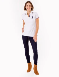 U.S. Polo Assn. SIGNATURE STRIPE PLACKET POLO SHIRT -Modern Wear Shop 215911ZH WHIT 72732
