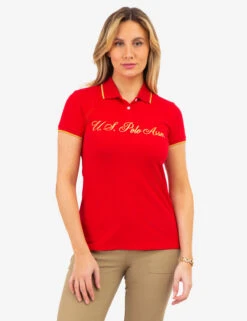 U.S. Polo Assn. LUREX SCRIPT TIPPED POLO SHIRT -Modern Wear Shop 215913ZH ERED 84015