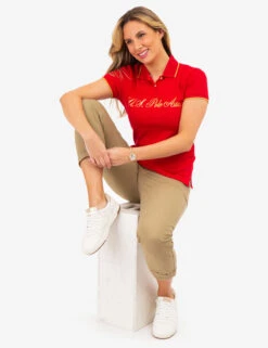 U.S. Polo Assn. LUREX SCRIPT TIPPED POLO SHIRT -Modern Wear Shop 215913ZH ERED 84023