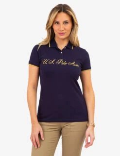 U.S. Polo Assn. LUREX SCRIPT TIPPED POLO SHIRT