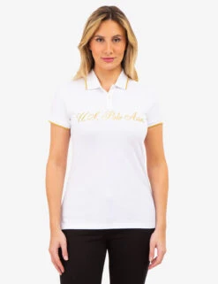 U.S. Polo Assn. LUREX SCRIPT TIPPED POLO SHIRT -Modern Wear Shop 215913ZH WHIT 83916