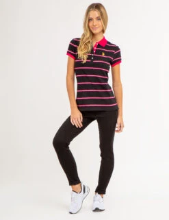 U.S. Polo Assn. HORIZONTAL MULTI STRIPED POLO SHIRT -Modern Wear Shop 2159191N BLCK 66109