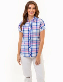 U.S. Polo Assn. SHORT SLEEVE TWIST CUFF MADRAS SHIRT