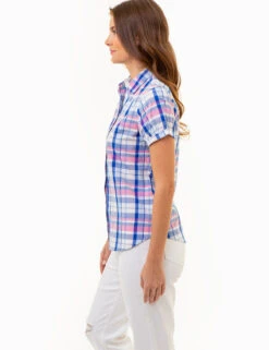 U.S. Polo Assn. SHORT SLEEVE TWIST CUFF MADRAS SHIRT -Modern Wear Shop 215964NA FUFD 86105