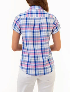 U.S. Polo Assn. SHORT SLEEVE TWIST CUFF MADRAS SHIRT -Modern Wear Shop 215964NA FUFD 86108