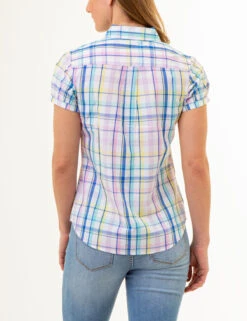 U.S. Polo Assn. SHORT SLEEVE TWIST CUFF MADRAS SHIRT -Modern Wear Shop 215964NA MULT 86139