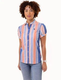 U.S. Polo Assn. SHORT SLEEVE TWIST CUFF MADRAS SHIRT -Modern Wear Shop 215964NA PERM 0941