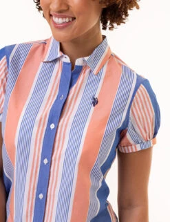 U.S. Polo Assn. SHORT SLEEVE TWIST CUFF MADRAS SHIRT -Modern Wear Shop 215964NA PERM 0952