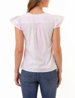 U.S. Polo Assn. RUFFLE SLEEVE POPOVER TOP 21 U.S. Polo Assn. RUFFLE SLEEVE POPOVER TOP -Modern Wear Shop 215966NA MULT 85958