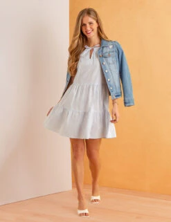 U.S. Polo Assn. FLUTTER SLEEVE TIERED DRESS