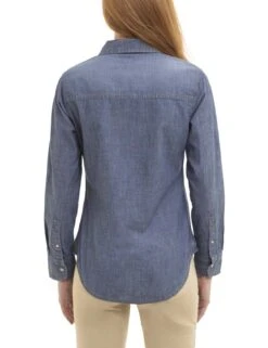 U.S. Polo Assn. LONG SLEEVE CHAMBRAY SHIRT WITH POCKETS -Modern Wear Shop 215985DP DKWS 4534