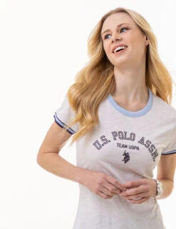 DUAL TRIM U.S. POLO ASSN. RINGER T-SHIRT -Modern Wear Shop 2159932J WHIT 1269