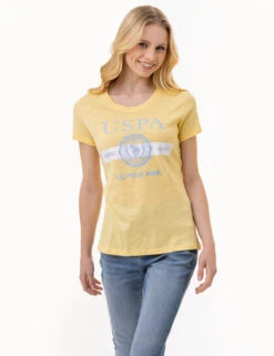 U.S. Polo Assn. USPA CREST SEMI SCOOP GRAPHIC T-SHIRT -Modern Wear Shop 2159942J POCR 1290