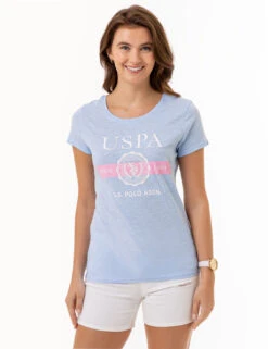 U.S. Polo Assn. USPA CREST SEMI SCOOP GRAPHIC T-SHIRT -Modern Wear Shop 2159942J WNBL 3331