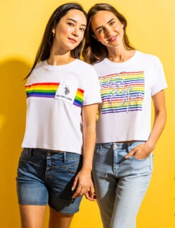 U.S. Polo Assn. PRIDE STRIPE GRAPHIC T-SHIRT -Modern Wear Shop 2159991D WHIT 6419