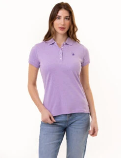 U.S. Polo Assn. SOLID INTERLOCK HEATHER POLO SHIRT -Modern Wear Shop 21608798 LILH 0787