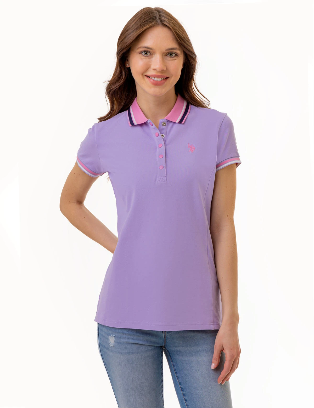 U.S. Polo Assn. PRINCESS SIDE SEAM TIPPED POLO SHIRT 3 U.S. Polo Assn. PRINCESS SIDE SEAM TIPPED POLO SHIRT