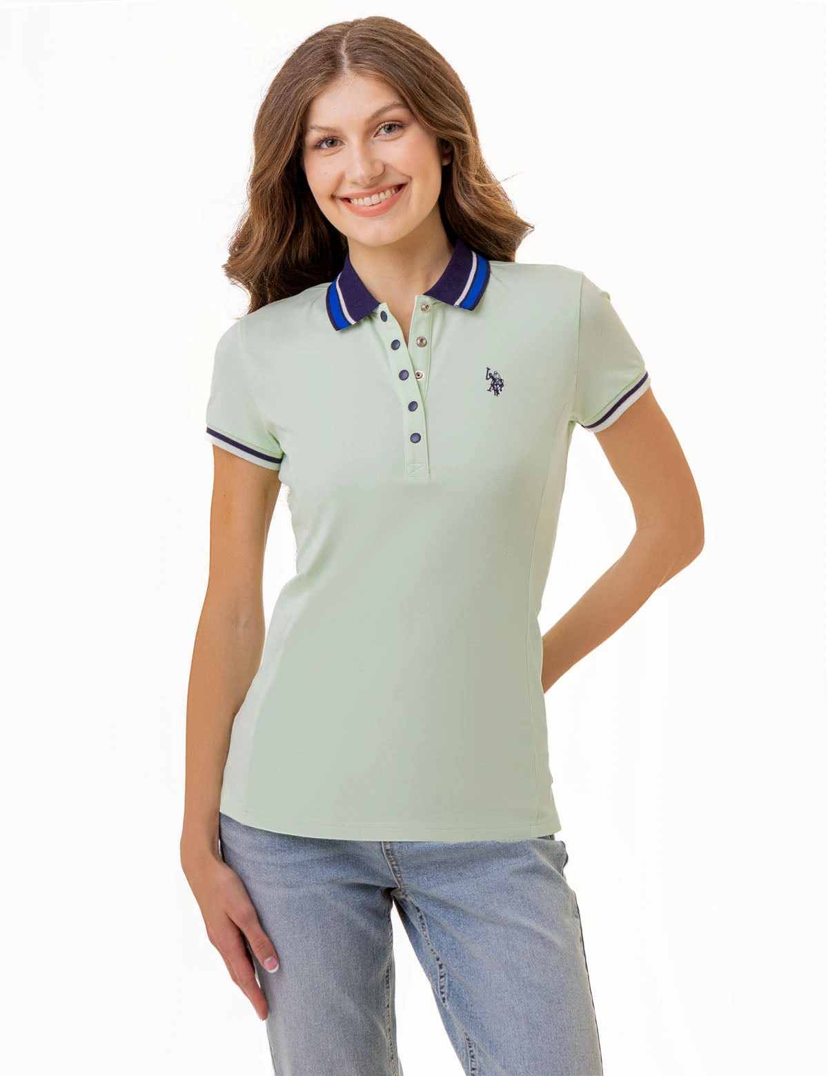 U.S. Polo Assn. PRINCESS SIDE SEAM TIPPED POLO SHIRT 8 U.S. Polo Assn. PRINCESS SIDE SEAM TIPPED POLO SHIRT - Image 6