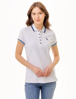 U.S. Polo Assn. PRINCESS SIDE SEAM TIPPED POLO SHIRT 24 U.S. Polo Assn. PRINCESS SIDE SEAM TIPPED POLO SHIRT -Modern Wear Shop 216099ZH WHIT 1799