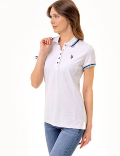 U.S. Polo Assn. PRINCESS SIDE SEAM TIPPED POLO SHIRT 26 U.S. Polo Assn. PRINCESS SIDE SEAM TIPPED POLO SHIRT -Modern Wear Shop 216099ZH WHIT 1800 1