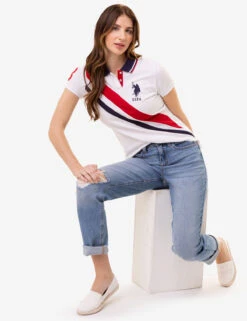 U.S. Polo Assn. DIAGONAL DOUBLE SASH POLO SHIRT 15 U.S. Polo Assn. DIAGONAL DOUBLE SASH POLO SHIRT -Modern Wear Shop 216104ZH WHIT 0848