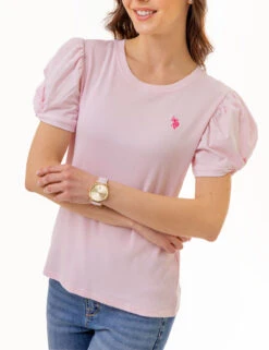 U.S. Polo Assn. PUFF SLEEVE CREW NECK TOP -Modern Wear Shop 2161636H CTCN 1598