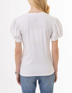 U.S. Polo Assn. PUFF SLEEVE CREW NECK TOP -Modern Wear Shop 2161636H WHIT 1233