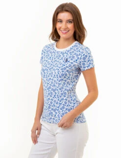 U.S. Polo Assn. ALL OVER FLORAL PRINT CREW NECK T-SHIRT -Modern Wear Shop 21616806 NTBL 86095