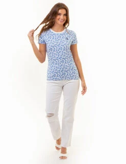 U.S. Polo Assn. ALL OVER FLORAL PRINT CREW NECK T-SHIRT -Modern Wear Shop 21616806 NTBL 86097