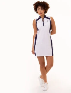 U.S. Polo Assn. SLEEVELESS MOCK COLLAR DRESS -Modern Wear Shop 216177ZH WHIT 1357