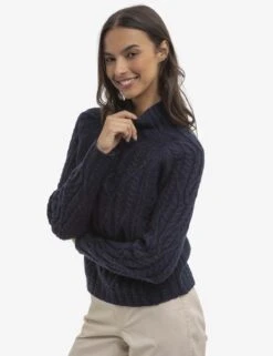 U.S. Polo Assn. CHUNKY MOCK NECK CABLE SWEATER -Modern Wear Shop 216304 DDBH 16101