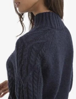 U.S. Polo Assn. CHUNKY MOCK NECK CABLE SWEATER -Modern Wear Shop 216304 DDBH 16109