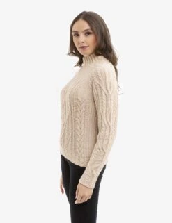 U.S. Polo Assn. CHUNKY MOCK NECK CABLE SWEATER -Modern Wear Shop 216304AA CMHR 15014
