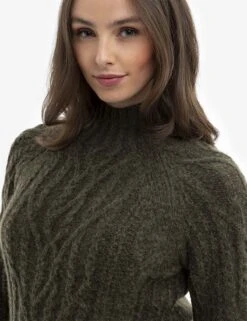 U.S. Polo Assn. CHUNKY MOCK NECK CABLE SWEATER -Modern Wear Shop 216304AA DPDT 15093