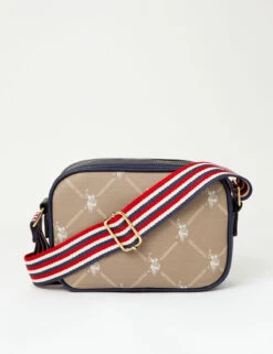 U.S. Polo Assn. CLASSIC SIGNATURE PRINT CROSSBODY BAG -Modern Wear Shop 27A192AA NAVY 71216