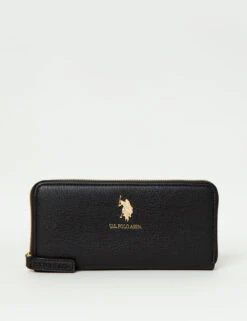 U.S. Polo Assn. LARGE ZIP AROUND WALLET -Modern Wear Shop 27A193AA BLCK 71369