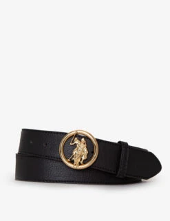 U.S. Polo Assn. LADIES 38MM MEDALLION LOGO BELT -Modern Wear Shop 27A200 BLCK 81079