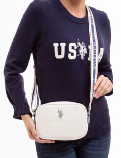 U.S. Polo Assn. CLASSIC ZIP CROSSBODY BAG -Modern Wear Shop 27A228 WHIT 11855