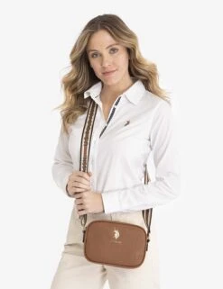 U.S. Polo Assn. CLASSIC ZIP CROSSBODY BAG -Modern Wear Shop 27A228AA COGN 6787