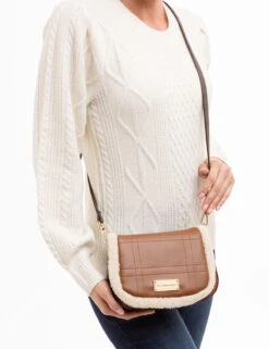 U.S. Polo Assn. SHERPA DIAMOND CROSSBODY BAG -Modern Wear Shop 27A233 COGN 11799