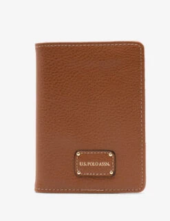 U.S. Polo Assn. SOLID PASSPORT CASE -Modern Wear Shop 27A244AA COGN 11574