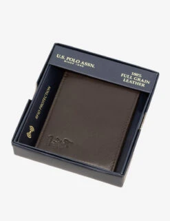 U.S. Polo Assn. MENS LEATHER BIFOLD WALLET -Modern Wear Shop 27A274AA BRON 3977