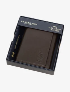 U.S. Polo Assn. MENS LEATHER TRIFOLD WALLET -Modern Wear Shop 27A275AA BRON 3954