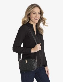 U.S. Polo Assn. QUILTED CROSSBODY BAG -Modern Wear Shop 27A277AA BLCK 6705